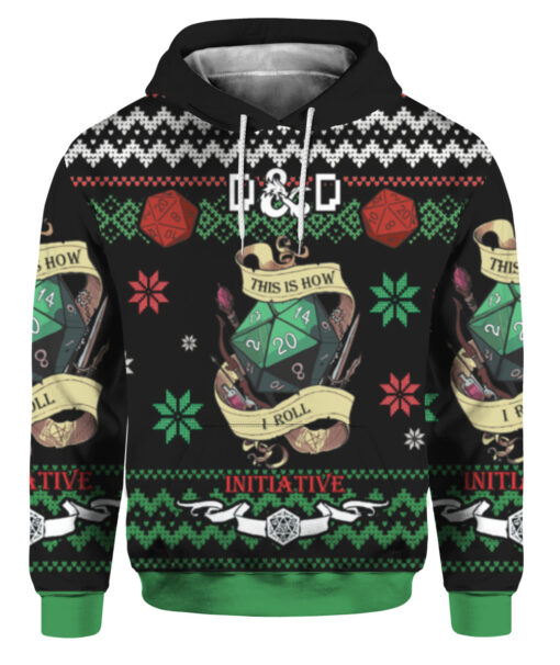 6vr08jjmecvr4u6224ubmhj320 FPAHDP colorful front Dungeons and Dragons ugly Christmas sweater