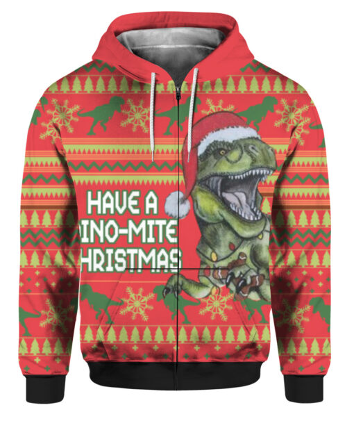 741a5ufaqomgjsvpeskhc6vjkh FPAZHP colorful front Dinosaur have a dino mite Christmas sweater