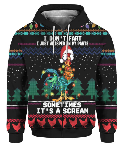7e6t18udql7qqdm2phbe2jbhkh FPAZHP colorful front Chicken i don’t fart i just whisper in my pants Christmas sweater