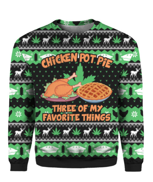 7udb7ehbpg0f2liml696uvrgph APCS colorful front Chicken pot pie three of my favorite things Christmas sweater