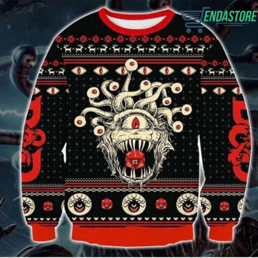 9 D20 Dungeons and Dragons Monster Christmas sweater