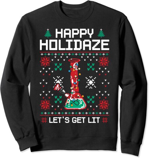 Happy Holidaze let's get lit sweatshirt