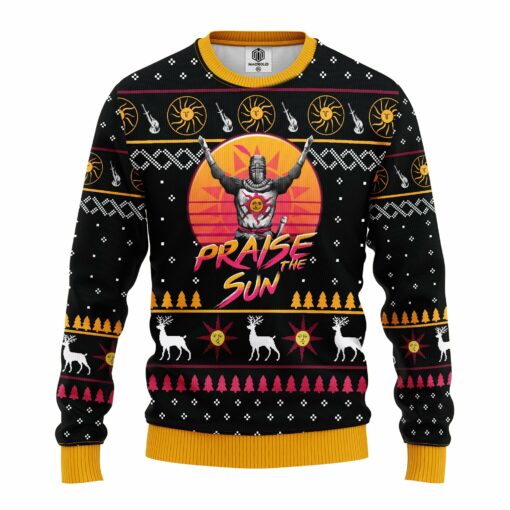 FontPraisethesunmkup Dark Souls ugly Christmas sweater