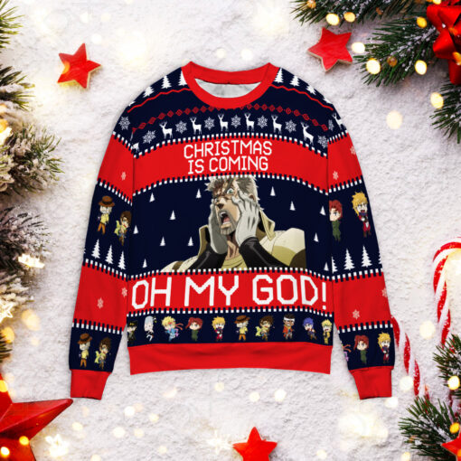 Joseph Joestar Christmas is coming oh my God Christmas sweaterM Joseph Joestar Christmas is coming oh my God Christmas sweater