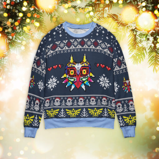 Majoras Mask Legend of Zelda Ugly Christmas Sweater mockup min Majora’s Mask Legend of Zelda Ugly Christmas sweater