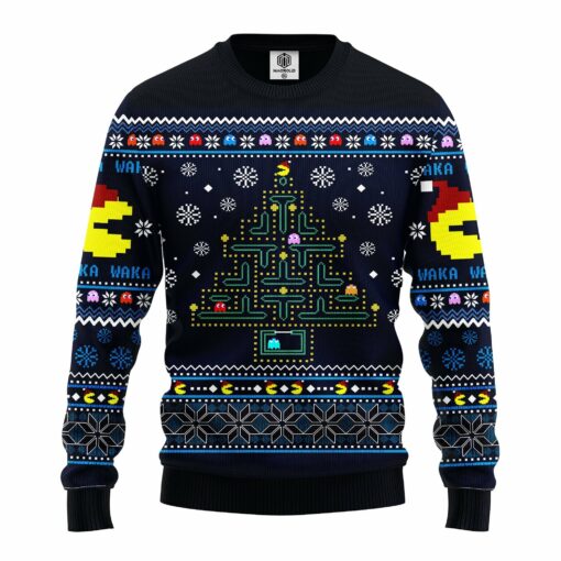 SweaterFront 37fa5a86 b2e7 43a6 97b3 3c24b8fb0011 Pacman ugly Christmas sweater