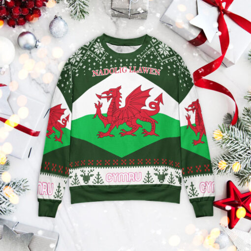 Wales Christmas Unisex 3D Sweatshirt mockup min Wales Christmas Unisex 3D Sweatshirt