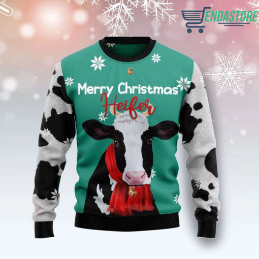 a 15 Cow Merry Christmas heifer Christmas sweater