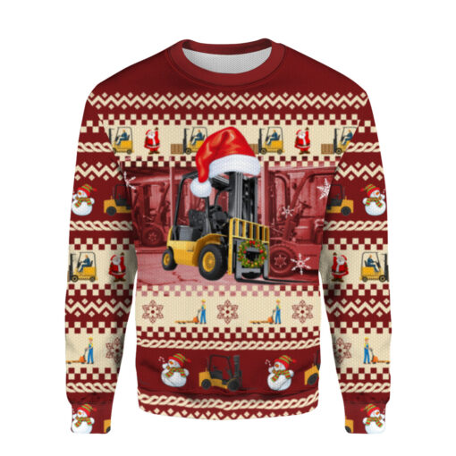 b9404fe870889394a0ff509276de9256 AOPUSWT Colorful front All for forklift Christmas sweater