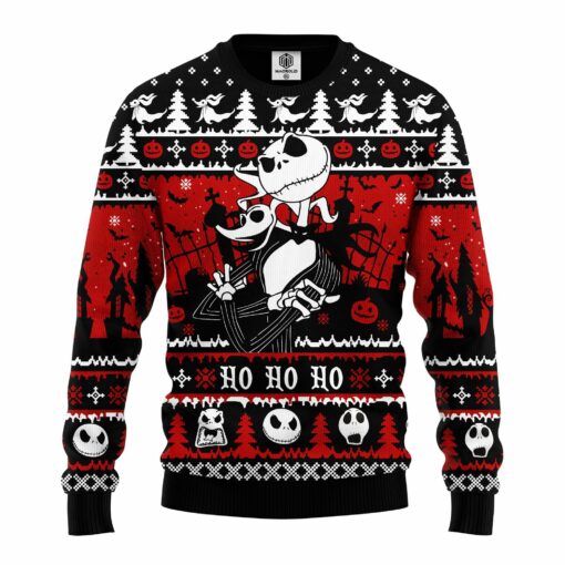 jack and zero nightmare before xmas ugly christmas sweater 0 Jack and zero nightmare before xmas ugly Christmas sweater