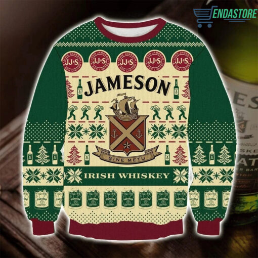 q 2 Jameson Irish Whiskey ugly Christmas sweater
