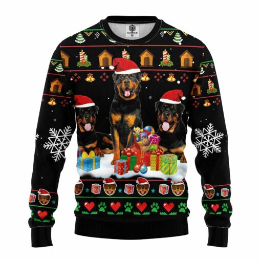 rottweiler2mcfront Rottweiler ugly Christmas sweater