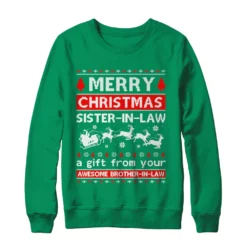 s 1 Merry christmas sister in law a gift from your brother in law Christmas sweater