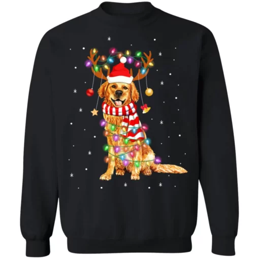 s 13 Cute golden retriever Christmas light Christmas sweater