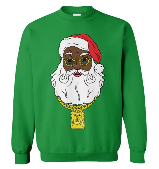 1 39 Black Santa Christmas sweatshirt