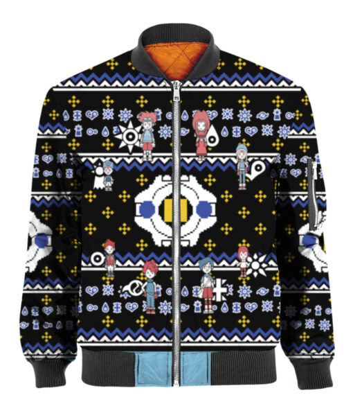 13grvpj9qs4ut7candmcmnje78 APBB colorful front Digimon Characters Christmas sweater