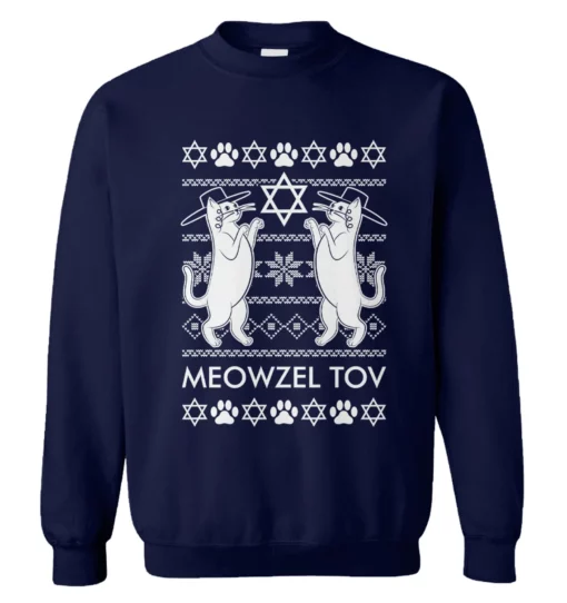 2 39 Meowzel Tov cats Christmas sweatshirt