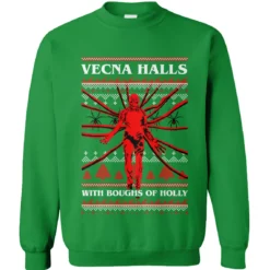 2 45 Vecna halls with boughs of holly Christmas sweater