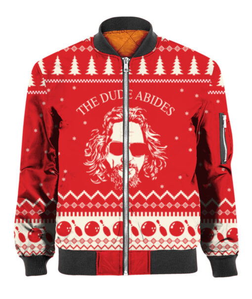 24i30455hfmtltgg69h6dhm0os APBB colorful front Big Lebowski the Dude Abides ugly Christmas sweater