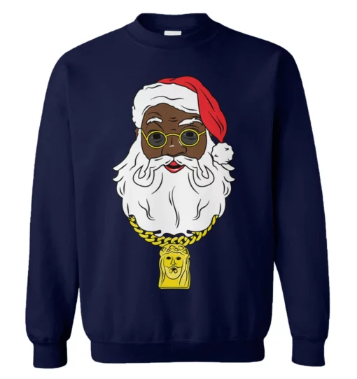 3 33 Black Santa Christmas sweatshirt