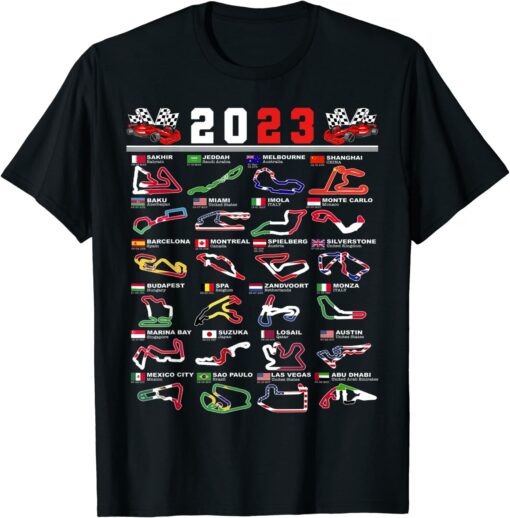 3 Racing open wheel race car fan 2023 world circuits shirt
