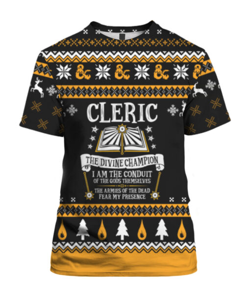 3uc72j2hm2f28lnhpltq7r470t APTS colorful front Cleric the shrouded blade I walk silently among the shadows Christmas sweater