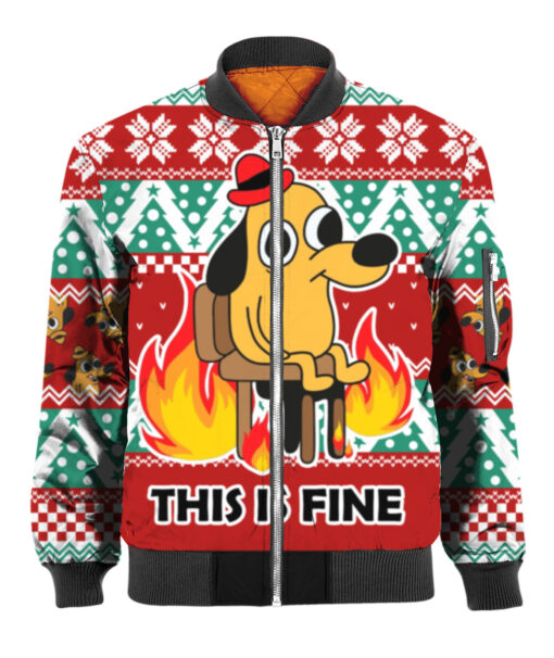 4jtfcvc0ldaj69imvfcfota9mn APBB colorful front This is fine dog ugly Christmas sweater