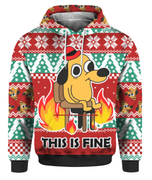 4jtfcvc0ldaj69imvfcfota9mn FPAHDP colorful front This is fine dog ugly Christmas sweater