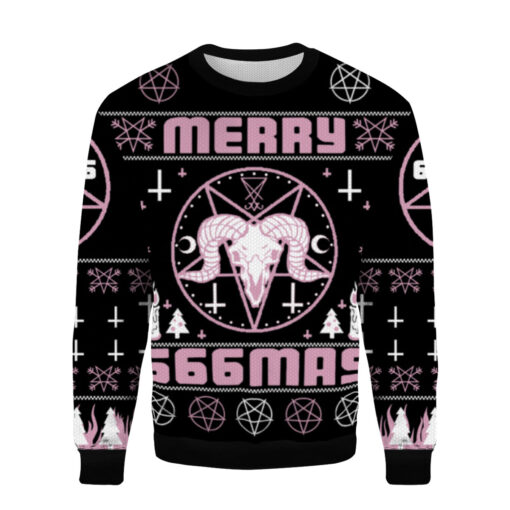 551789cbbf3d3a4ca95f9874e4be9f53 AOPUSWT Colorful front Womens pink Merry 666mas Christmas sweater