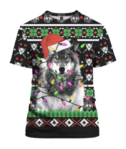 5ktp4bm0blnjc6dloh2qppq25o APTS colorful front Wolf Santa ugly Christmas sweater