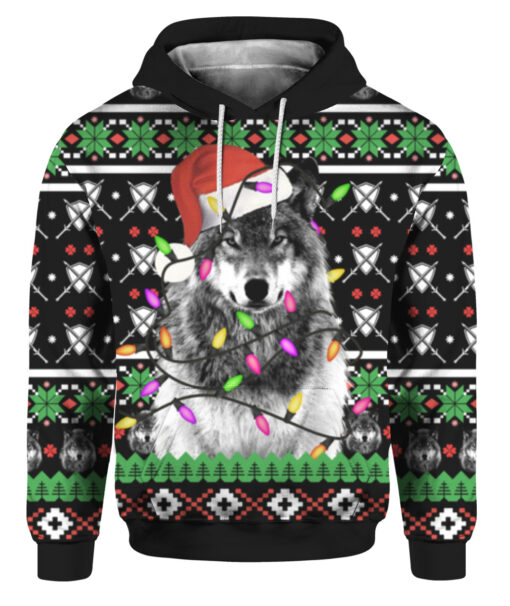 5ktp4bm0blnjc6dloh2qppq25o FPAHDP colorful front Wolf Santa ugly Christmas sweater