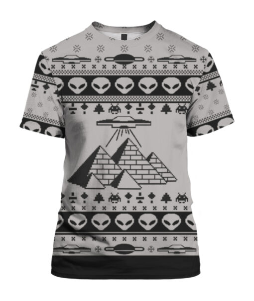 6oe7ii7uk28s5er416iqtstrd4 APTS colorful front Ancient Alien pyramid ugly Christmas sweater