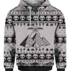 6oe7ii7uk28s5er416iqtstrd4 FPAZHP colorful front Ancient Alien pyramid ugly Christmas sweater