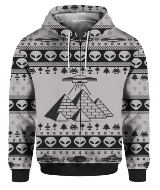 6oe7ii7uk28s5er416iqtstrd4 FPAZHP colorful front Ancient Alien pyramid ugly Christmas sweater