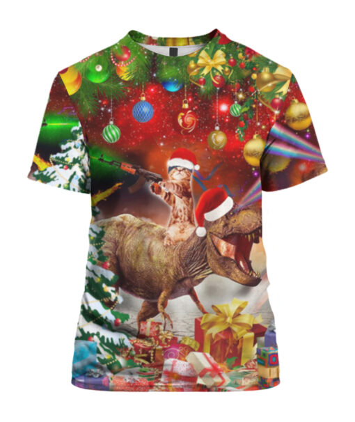 75ml50sevqfal72alb4hkc7uqt APTS colorful front Cat Riding T rex Christmas gift sweater