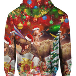 75ml50sevqfal72alb4hkc7uqt FPAZHP colorful back Cat Riding T rex Christmas gift sweater