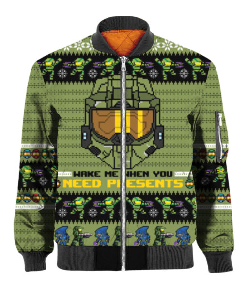 7albg7823ieri8h0h2m3i8m6ij APBB colorful front Wake me when you need presents halo Christmas Sweater