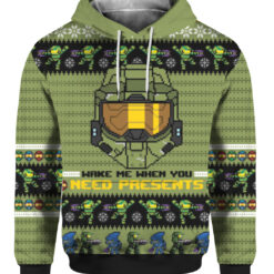7albg7823ieri8h0h2m3i8m6ij FPAHDP colorful front Wake me when you need presents halo Christmas Sweater