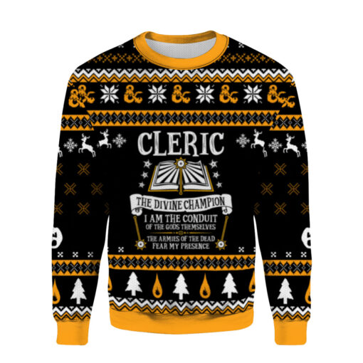 7e61c53146c278915bc735ee8fb21c1d AOPUSWT Colorful front Cleric the shrouded blade I walk silently among the shadows Christmas sweater