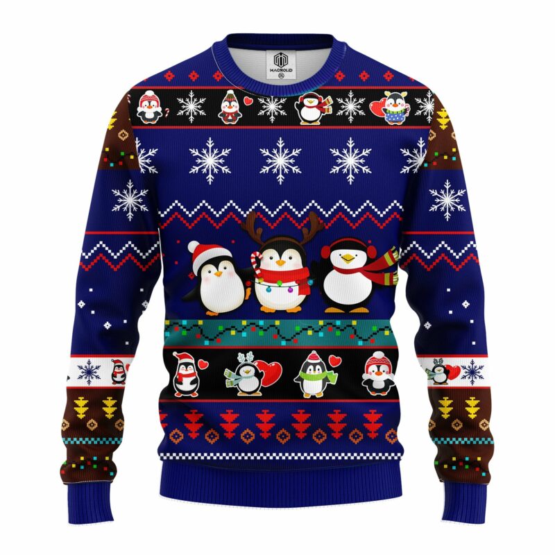 SweaterFrontPenguins Christmas sweater patterns for penguin lovers