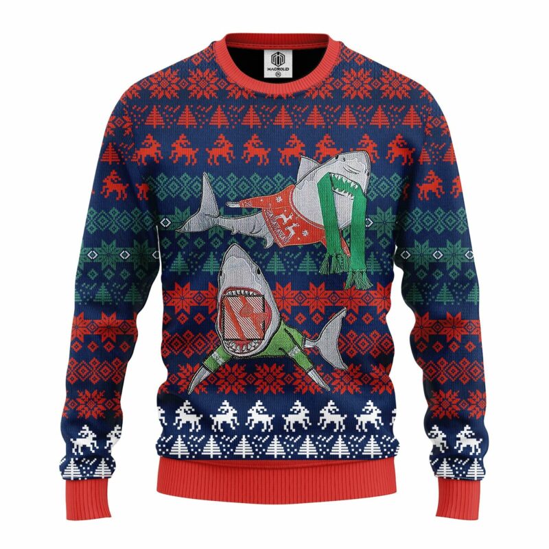 SweaterFront 26c79fed 0c39 4e06 860a 0268c61ddf95 Best 5 Shark Christmas sweater ideas for 2022