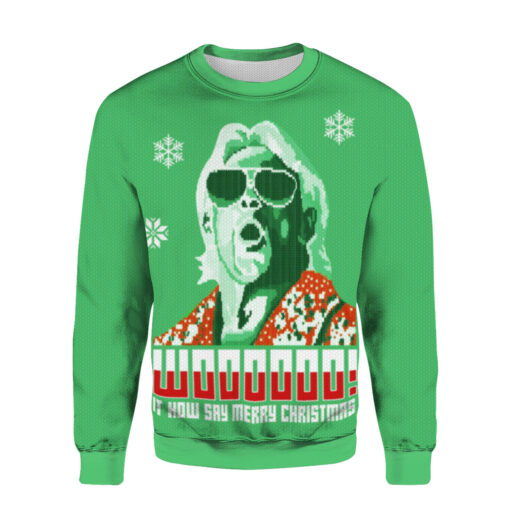 a02f0b129f9c23e1fdeef24d9bd4e781 AOPUSWT Colorful front Woooooo Ric Flair Christmas sweater