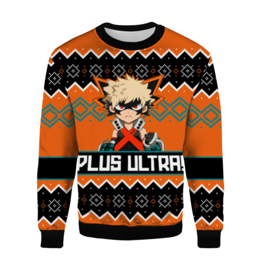 df7611b4de38e000b4a8947ced6bc3e6 AOPUSWT Colorful front Bakugo Plus Ultra Christmas sweater