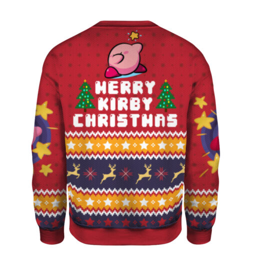 e1880f86c1dec4c99b3136051a41094b AOPUSWT Colorful back Kirby Ugly Christmas sweater