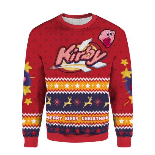 e1880f86c1dec4c99b3136051a41094b AOPUSWT Colorful front Kirby Ugly Christmas sweater