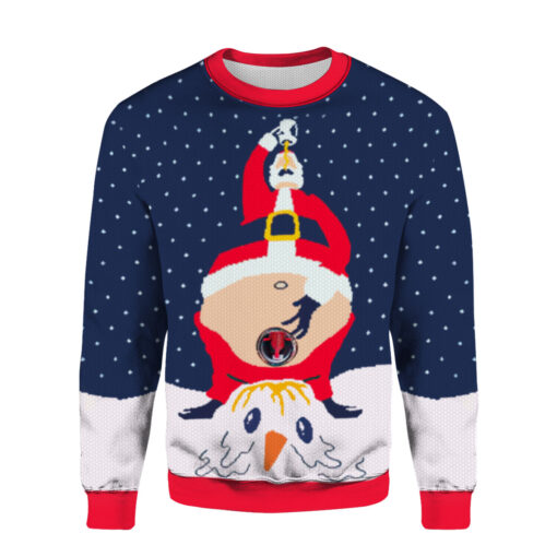 e79a9a911bd0dcce239239f3999b4748 AOPUSWT Colorful front Santa peeing beverage Christmas sweater