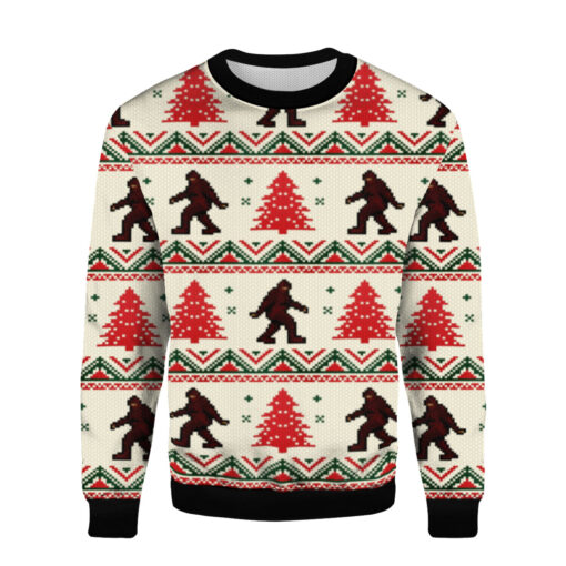 ff504e9887dd476b885bc932e2df83f3 AOPUSWT Colorful front Bigfoot ugly Christmas sweater
