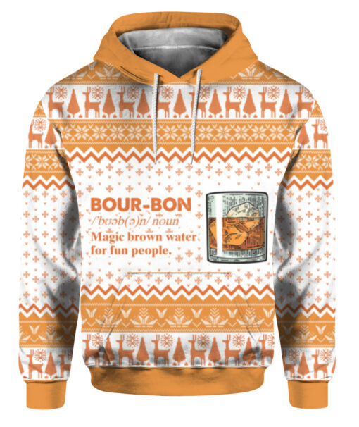 mlj182r4li7vnleq4flvu6778 FPAHDP colorful front Bourbon noun magic brown water for fun people Christmas sweater