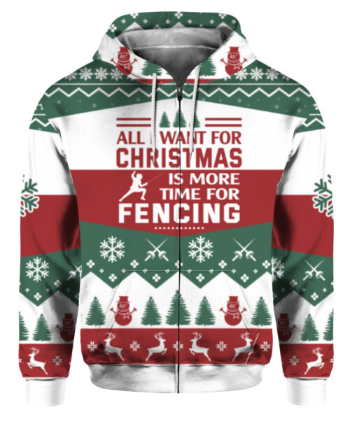 17sacrc4l45flh6nvvutlhob6f FPAZHP colorful front All i want for christmas is more time for fencing ugly Christmas sweater