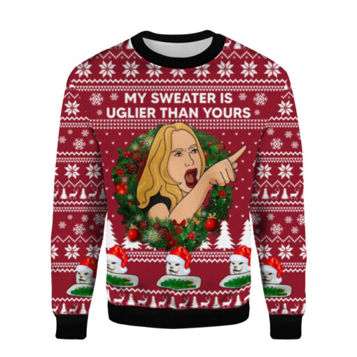 d7b8b62d46b12482b7ce12fac52af1e0 AOPUSWT Colorful front Cat Woman my sweater is uglier than your ugly Christmas sweater